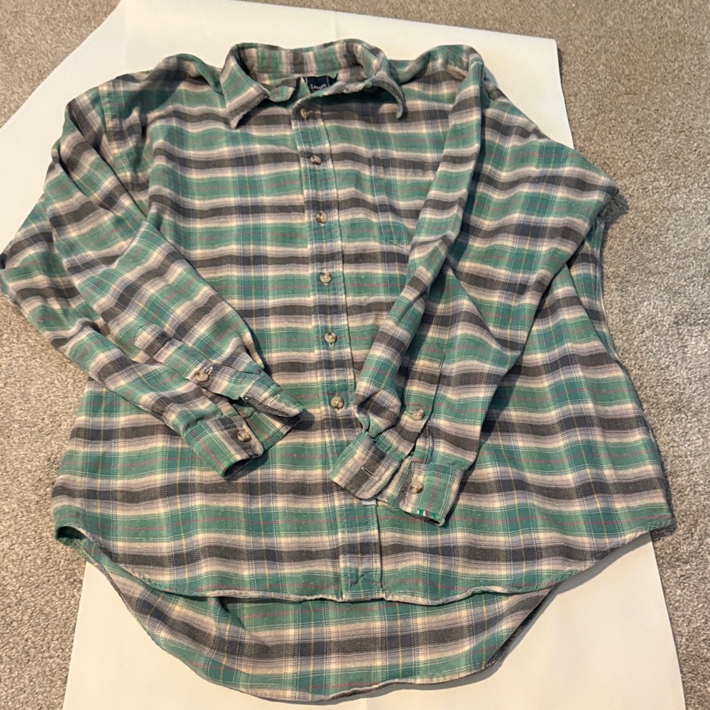 Vintage Polo Ralph Lauren Teal and Gray Plaid Shirt